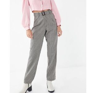 Tach clothing Portia gingham paperbag wool pants